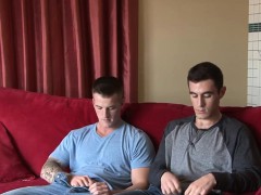 Beautiful army dudes Quentin Gainz and Johnny fucking hard