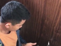 Spy cumshot in bathroom