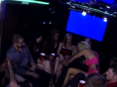 Wild swinger party in a limousine!