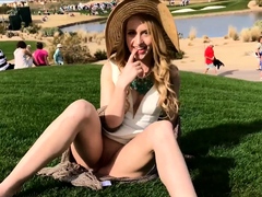 Blonde teens naughty public masturbation outdoors