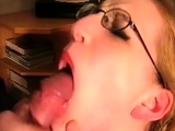 Secretary gets analized and jizzed on Glasses