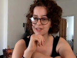 Cute curly brunette solo webcam masturbation