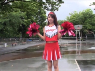 Tomomi Matsuda is learning a new dance in her cheerleader