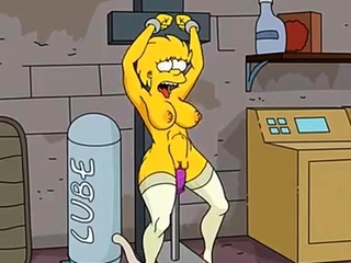 Lisa Simpson dildo machine belly inflation