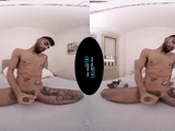 Hot tattooed guy jerks off his giant cock