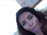 Sex outside with a pretty cute Spanish woman