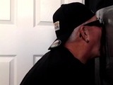 Mature dicklover DILF sucks in gloryhole