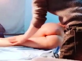 European amateur ass fingered in a cab after riding his cock
