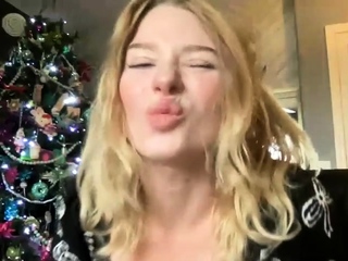 Blond teen Leah Wilde jerking a massive hard stiff