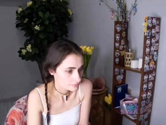 Cute curly brunette solo webcam masturbation