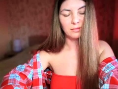 Cute curly brunette solo webcam masturbation