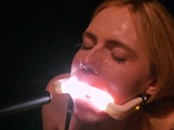 Rebel Rhyder plays with frozen cum