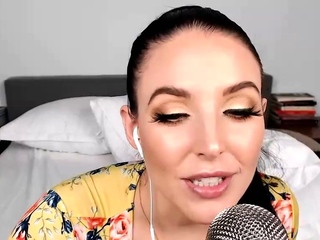 Busty curly brunette with big boobs fucks on couch