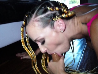 Amateur busty blonde plays with toys to relax