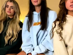 Blonde and brunette lesbian babes love