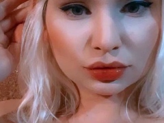 Cute blonde with big boobs solo