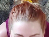 Amateur redhead Milf sucks and fucks a guy